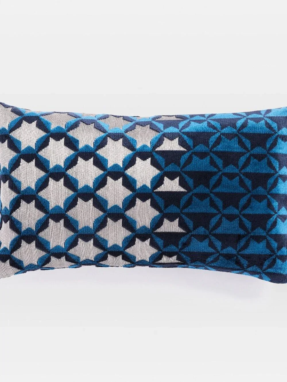 West Elm~ Blue Cut Velvet Star Lumbar Pillow Cover